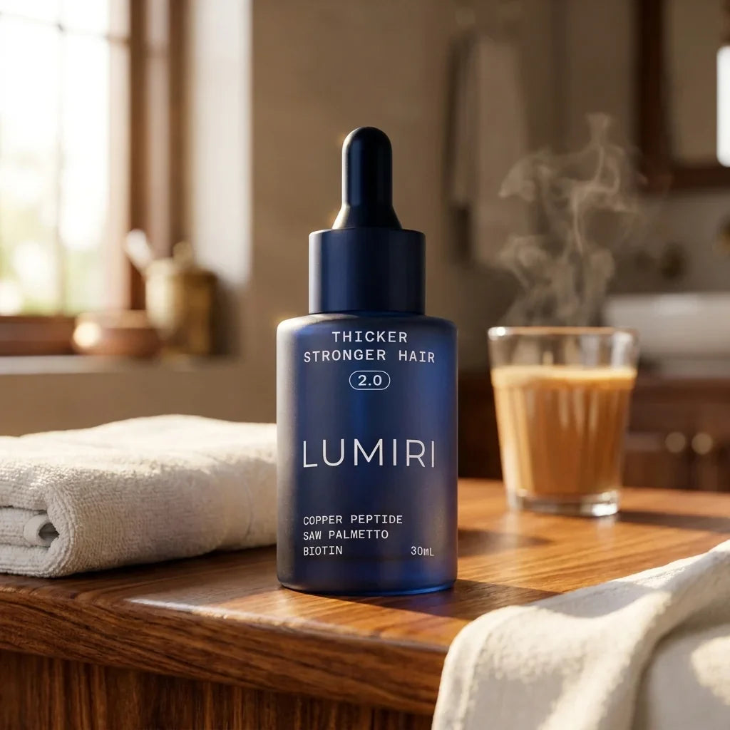 Lumiri bottle in Indian home — daily ritual