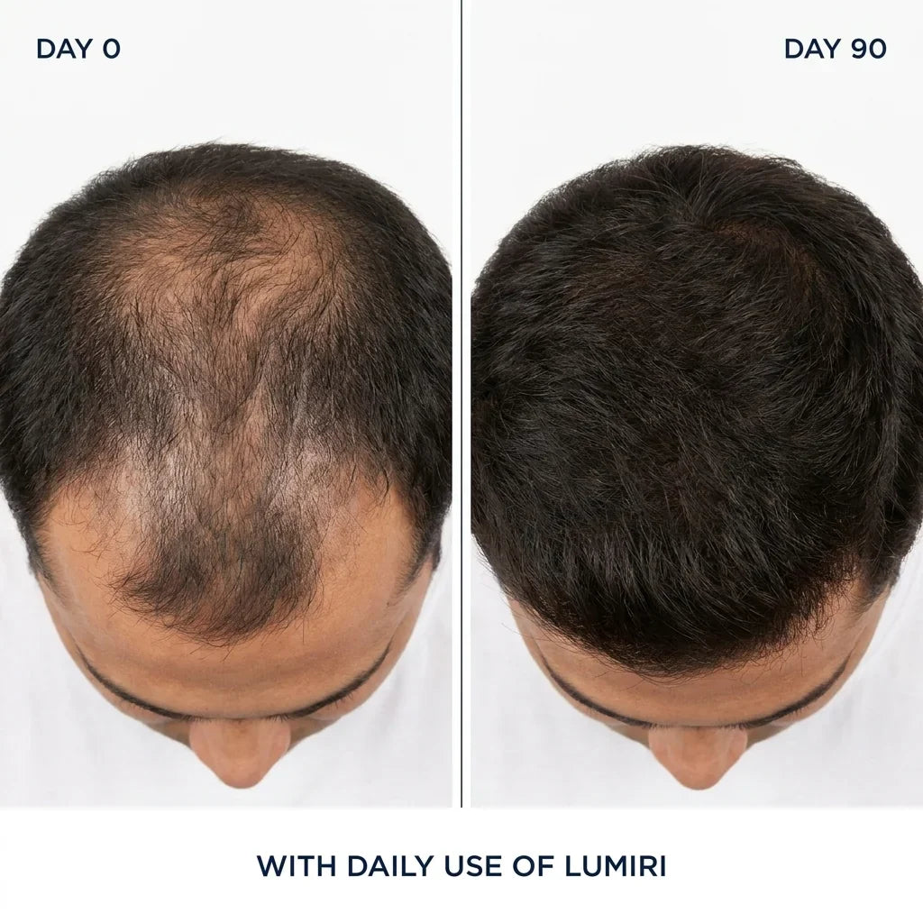 Day 0 vs Day 90 — visible regrowth